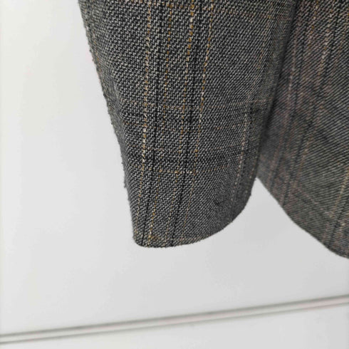 ザラ ZARA チェックダブルテーラードジャケット メンズ import:L