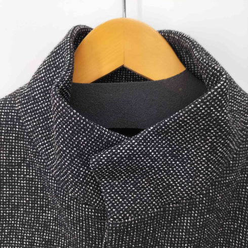 ザラ ZARA ごま塩 比翼ハイネックステンカラーコート メンズ import:M