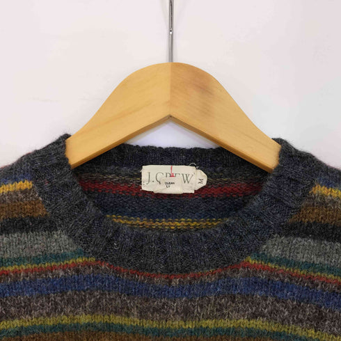 ジェイクルー J.CREW 90s 巨人タグ 香港製 ウール マルチボーダーニット メンズ import:M