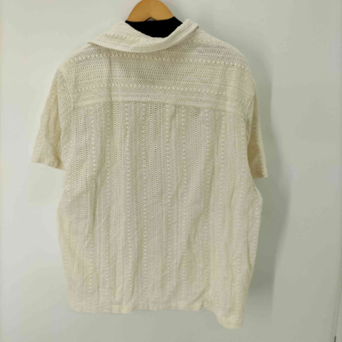 ザラ ZARA レースデザイン S/S オープンカラーシャツ メンズ import:XL
