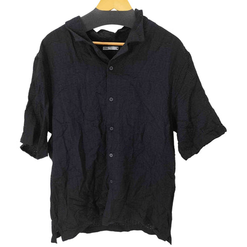ザラ ZARA レースデザイン S/S オープンカラーシャツ メンズ import:XL