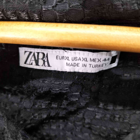 ザラ ZARA レースデザイン S/S オープンカラーシャツ メンズ import:XL