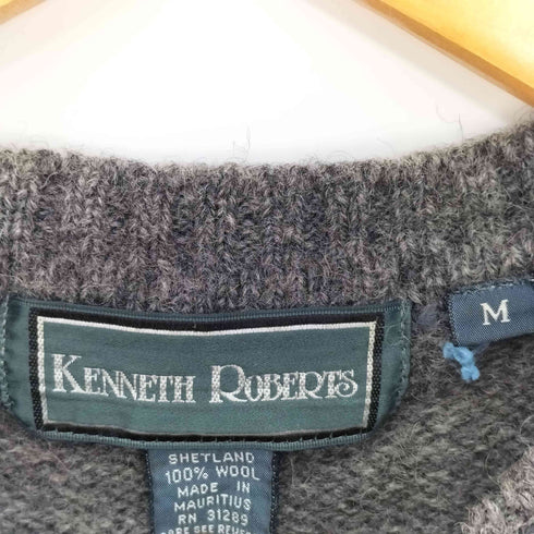 KENNETH ROBERTS 90s モーリシャス製 シェットランドウール ラグランニット メンズ import:M
