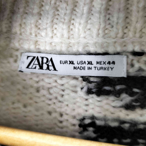 ザラ ZARA 総柄アクリルニット メンズ import:XL