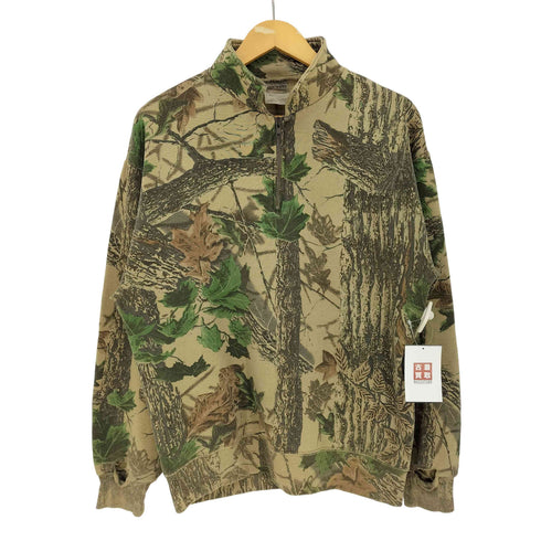 ジャージーズ JERZEES 90s USA製 OUTDOORS リアルツリー ハーフジップスウェット メンズ import:L