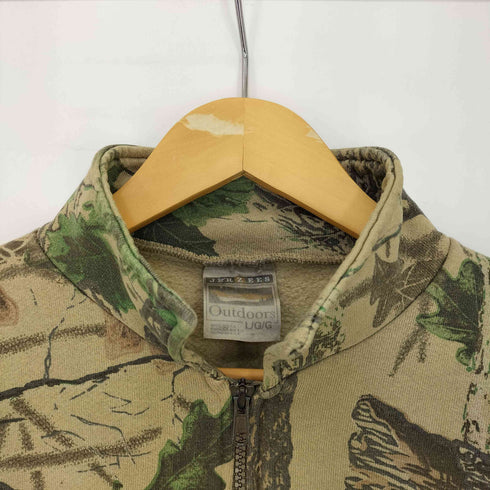 ジャージーズ JERZEES 90s USA製 OUTDOORS リアルツリー ハーフジップスウェット メンズ import:L