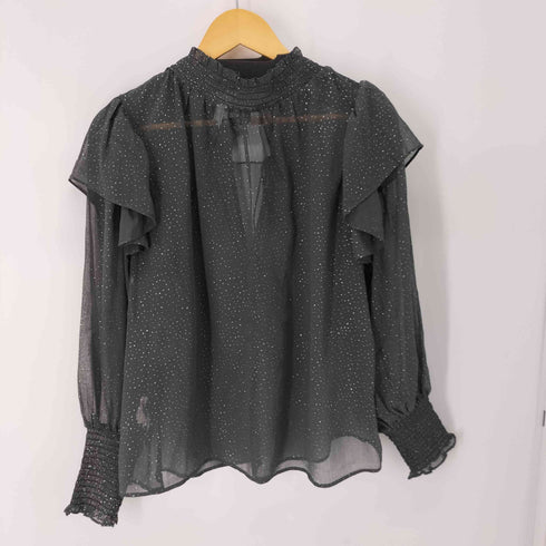 ザラ ZARA L/S シースルーデザインブラウス レディース import:XXL