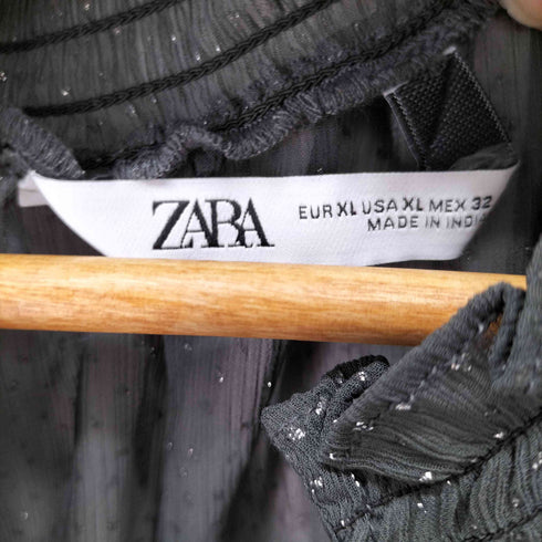 ザラ ZARA L/S シースルーデザインブラウス レディース import:XXL