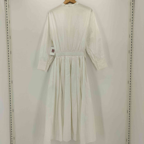 ミラオーウェン Mila Owen 24SS スタンド衿前ふらし後ドッキングシャツワンピース マシーンウォッシャブル レディース US:0-2