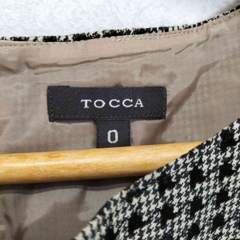 トッカ TOCCA 千鳥格子 フレンチスリーブワンピース レディース 0