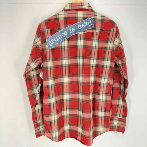 ラングラー Wrangler the red wood フリンジ加工チェックウエスタンシャツ メンズ