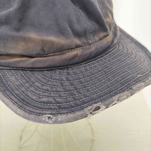 ダブルアールエルラルフローレン RRL RALPH LAUREN ヘリンボーンツイル キャップ USED加工 メンズ