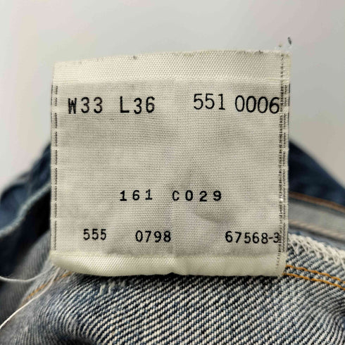 リーバイス Levis 98年製 USA製 バレンシア工場 ビッグE 赤耳 551ZXX テーパードデニム メンズ W33 L36