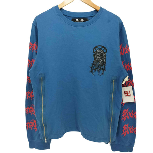 M.P.Q. BY KAIZU 両面プリント アームプリント サイドジップ ロングスリーブクルーネックTシャツ メンズ JPN:1