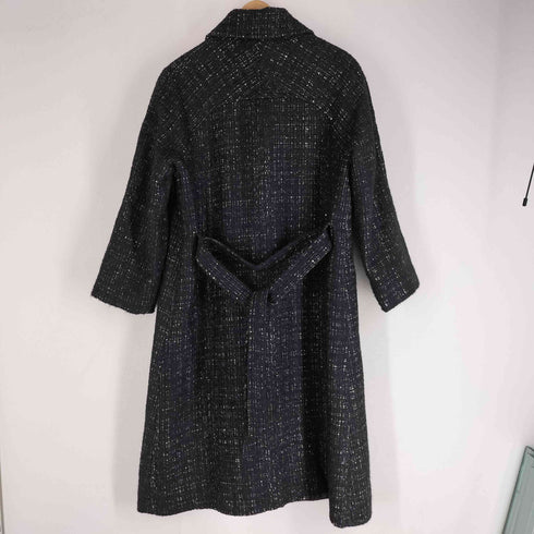 アーペーセー A.P.C. ルーマニア製 ツイード ベルデッド ウール ステンカラーコート レディース 36