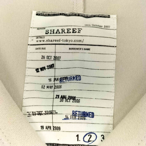 シャリーフ SHAREEF ジップ加工 S/S Tシャツ メンズ JPN:2