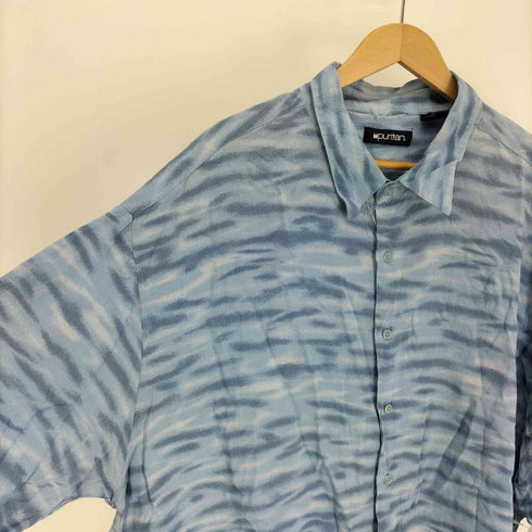 ピューリタン PURITAN 90S 紺タグ パームツリー ヤシの木 総柄 レーヨン アロハ シャツ ビッグサイズ メンズ 3XL