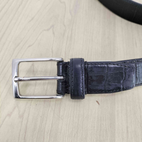 MADE IN ITALY GENUINE LEATHER SOLID BRASS レザーベルト メンズ