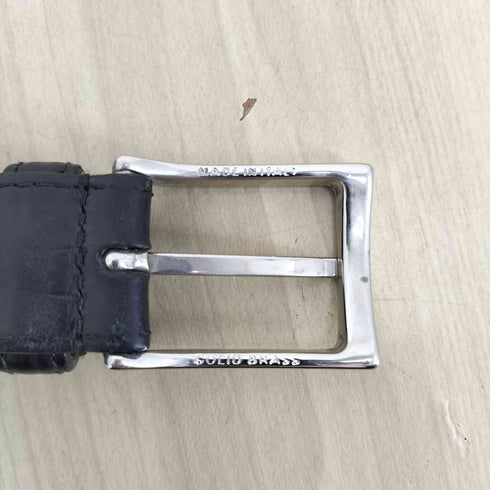 MADE IN ITALY GENUINE LEATHER SOLID BRASS レザーベルト メンズ