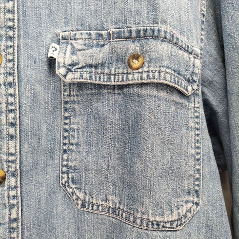 ゲスジーンズ GUESS JEANS 90-00S フロントポケット デニム L/S シャツ メンズ import:M