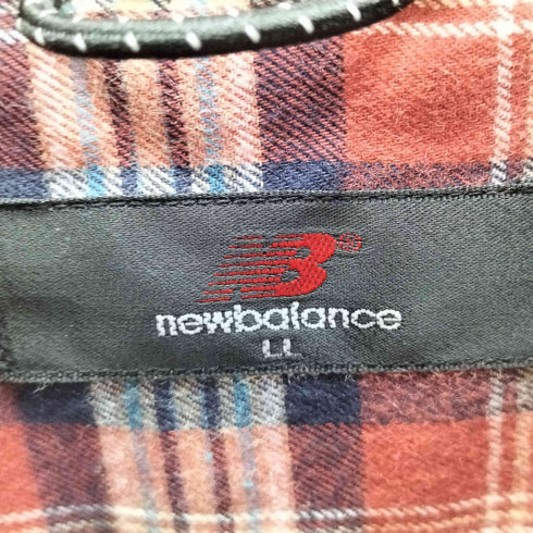 ニューバランス NEW BALANCE ロゴ刺繍 チェック柄 L/S シャツ メンズ LL