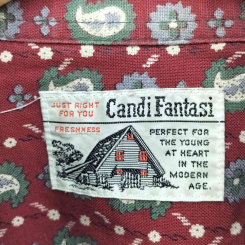 Candi Fantasi 90-00S 家タグ ペイズリー柄 L/S シャツ メンズ