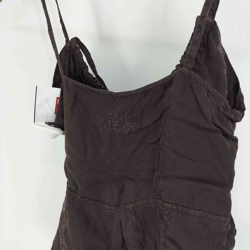 ディーゼル DIESEL 47 バック ロゴ 刺繍 サイドジップ レーヨン キャミソール トップ Y2K レディース import:M