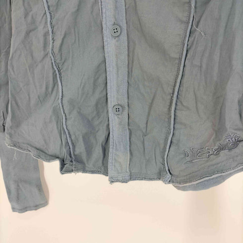 ディーゼル DIESEL 90S 旧タグ インサイドアウト 切りっぱなし コットン スキッパー シャツ ロングリブ Y2K レディース import:S