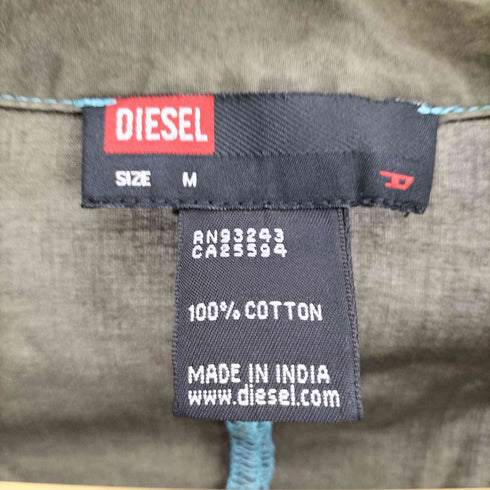 ディーゼル DIESEL 袖 ロゴ 刺繍 タック デザイン コットン スキッパー シャツ ロングカフス Y2K レディース import:M