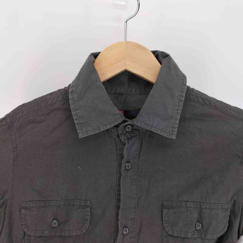 ディーゼル DIESEL 90S 旧タグ バック ロゴ 刺繍 フラップポケット コットン L/S シャツ Y2K レディース import:S