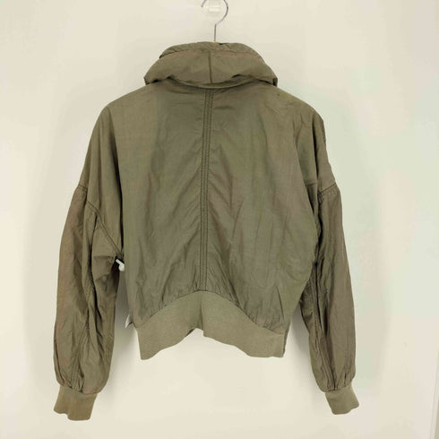 ディーゼル DIESEL 00S ロゴ プレート フード デタッチャブル クロップド ナイロン フライト ジャケット ブルゾン Y2K レディース import:M