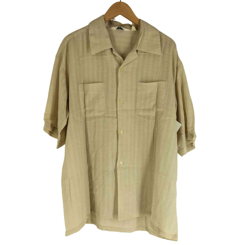 HOLIDAVSET 三角タグ 綿麻生地 開襟 オープンカラー S/S シャツ メンズ import:L
