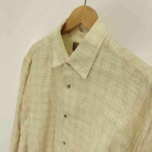 ポールスチュアート Paul Stuart グラフチェック L/S リネン シャツ メンズ EXTRA LARGE