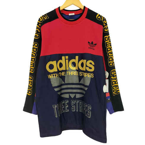 アディダス adidas デサント製 メッシュ スウェット メンズ L-O