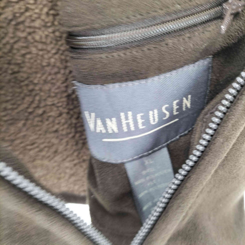ヴァンヒューゼン VAN HEUSEN フェイクスウェードベスト 裏地ボア メンズ import:XL