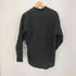 ADDENDUM 90S コットン ポリ ノーカラー ストライプ L/S シャツ メンズ import:L