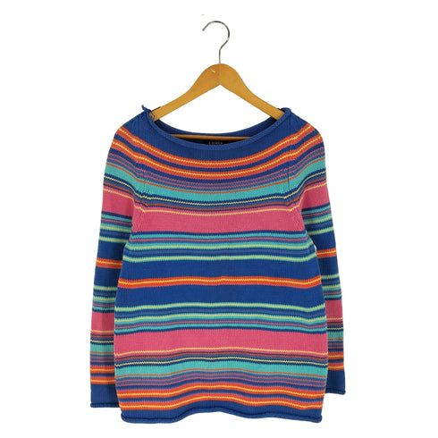 ローレンラルフローレン LAUREN RALPH LAUREN ロールデザイン マルチボーダー コットン ニット レディース import:M