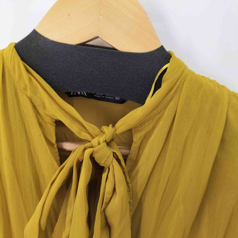 ザラ ZARA リボン ウエストシャーリング ワンピース レディース import:S