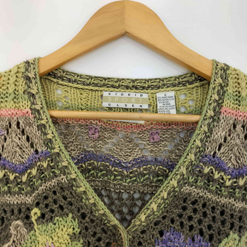 SIGRID OLSEN ラミーコットン クロシェ カーディガン レディース import:S