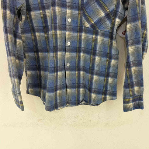 キングスロード KINGS ROAD チェック コットンポリ プリントネルシャツ メンズ import:S