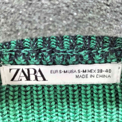 ザラ ZARA クルーネックリブセーター メンズ S-M