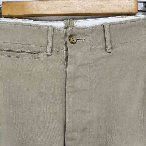 ユーエスアーミー U.S. ARMY 40~50S ARMY CHINO PANTS アウトシーム脇割 片玉縁 バックポケットボタン無 メンズ 30×31