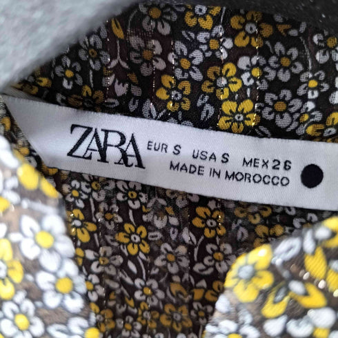 ザラ ZARA 小花柄 ラメ ロングワンピース レディース import:S