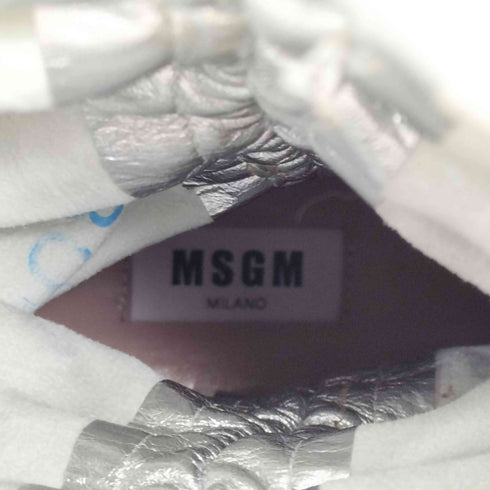 エムエスジーエム MSGM パッカリング加工 メタリックロングブーツ レディース 37