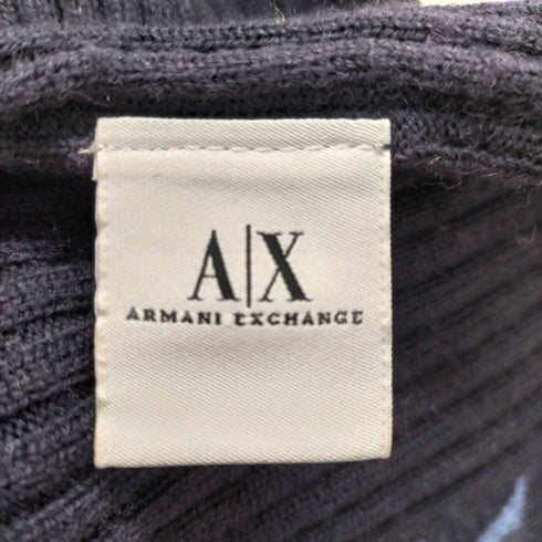 アルマーニエクスチェンジ ARMANI EXCHANGE ショール ロゴ リブニット マフラー メンズ ONE SIZE