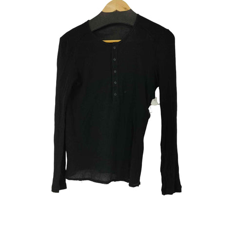 サンローランパリ SAINT LAURENT PARIS ヘンリーネック シアー 長袖カットソー メンズ import:M