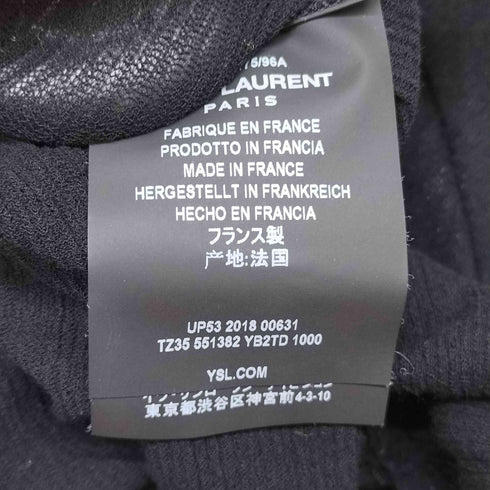 サンローランパリ SAINT LAURENT PARIS ヘンリーネック シアー 長袖カットソー メンズ import:M