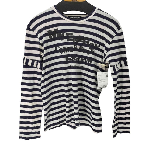 コムデギャルソン COMME des GARCONS 10SS 切替 クルーネックボーダーTシャツ メンズ JPN:S