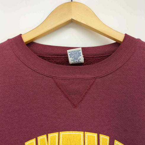 ラッセルアスレチック RUSSELL ATHLETIC 80-90S メキシコ製 SCINTILLER BRILLER ビッグプリント Vガゼット クルーネック スウェット メンズ import:L
