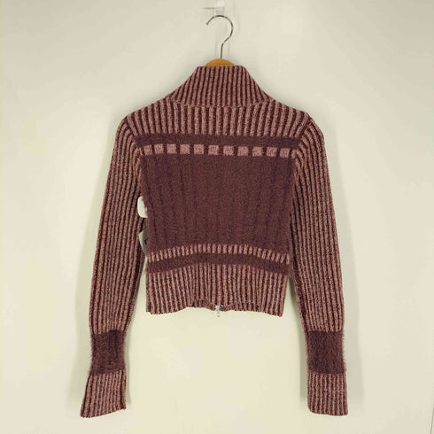 スライ SLY SHAGGY MIX ZIP UP KNIT シャギー ミックス ジップアップ ニット レディース JPN:1